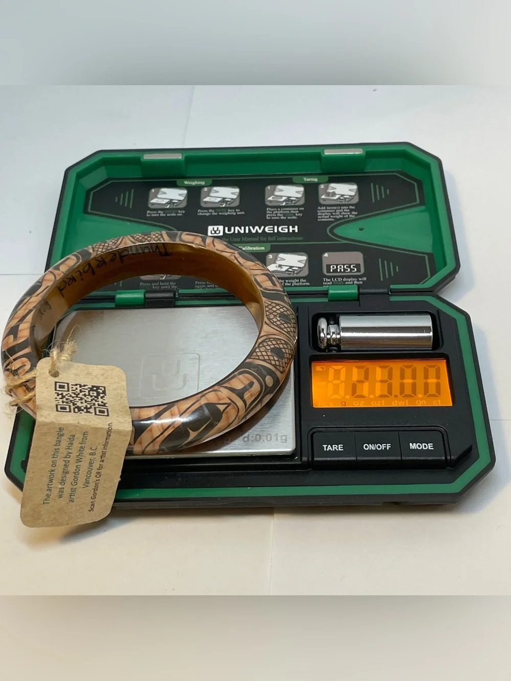 Haida Thunderbird Wood Bangle Bracelet by Gordon White Native Accents Signed NEW